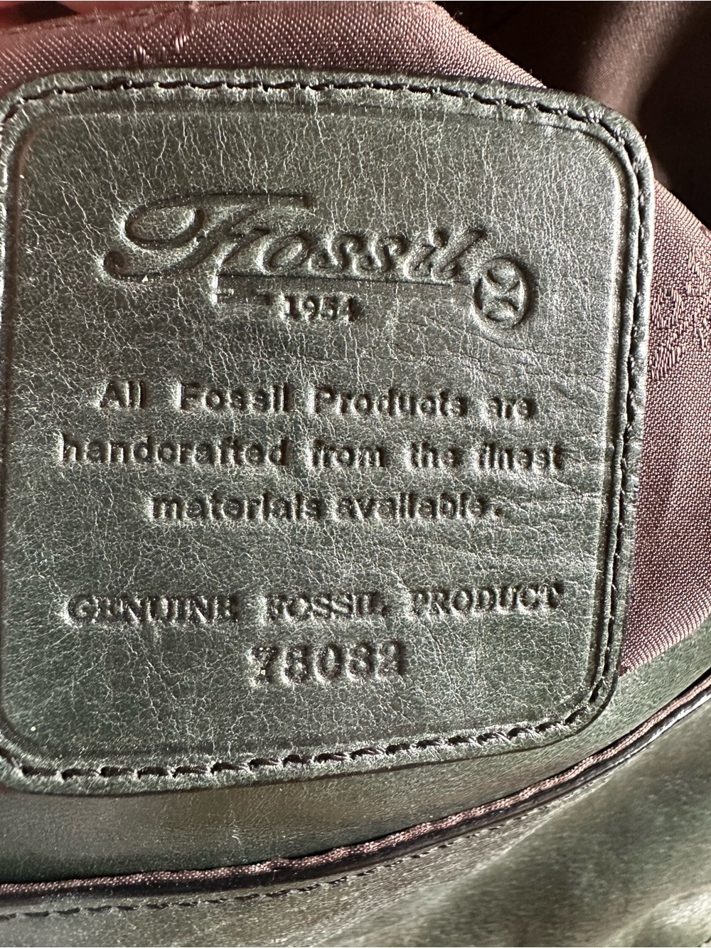 FOSSIL Vintage Distressed Green/Teal Leather Flap Shoulder Bag ZB2393 Y2K - Picture 7 of 13